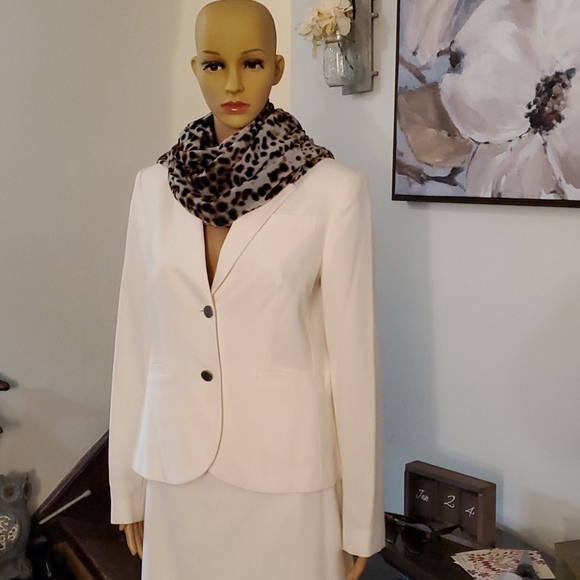 Calvin Klein Suit Jacket Size 8, Cream - Picture 1 of 12